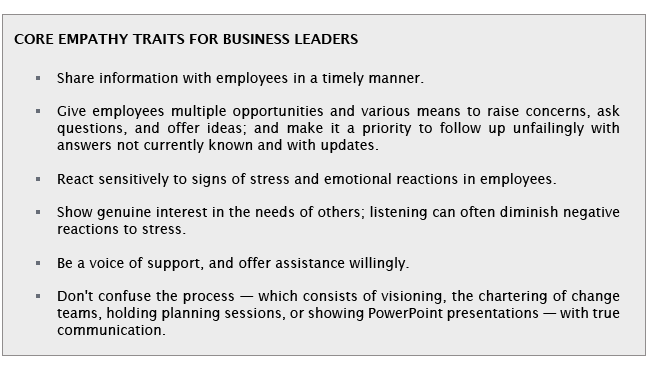 ABL Advisor Chart - Core empathy traits for business leaders by AlixPartners