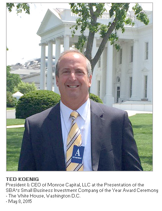 Photo of Ted Koenig, President & CEO of Monroe Capital at the award ceremony at The White House, Washington, D.C.